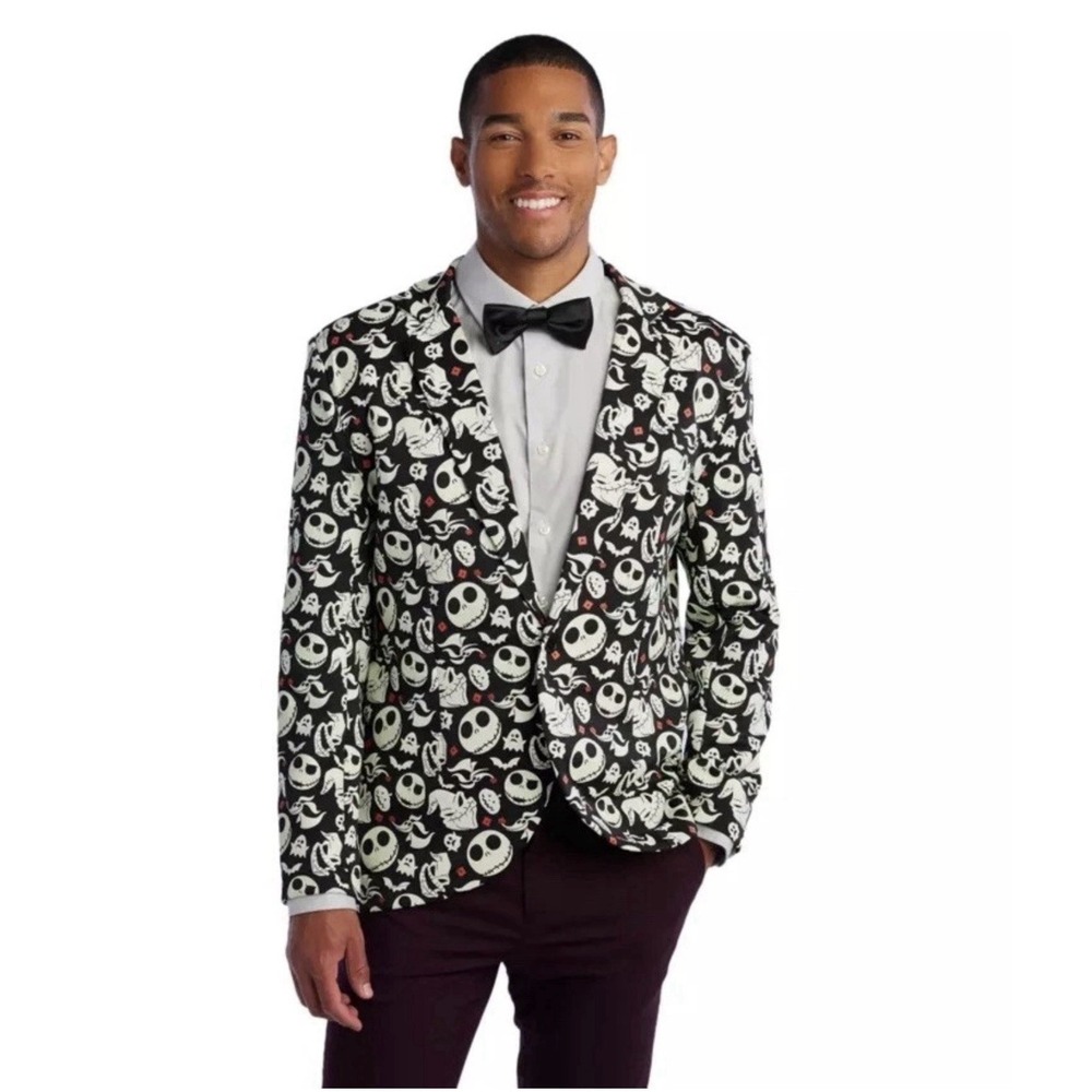 Disney Nightmare Before Christmas Glow In Dark Blazer Jack Skellington L XL